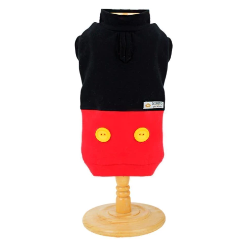 Regata Mouse Bonito pra Cachorro Cor Preta Tamanho G