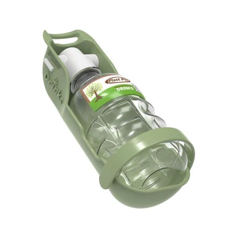 Bebedouro Portátil para Passeio cor Verde Oliva Pet Drink Eco 300ml
