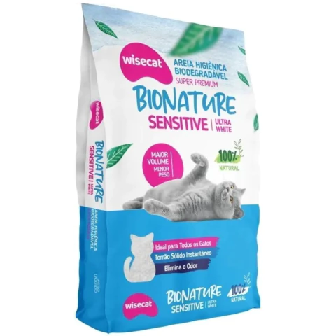 Areia Higiênica Bionature Super Premium Grãos Finos para Gatos 10kg