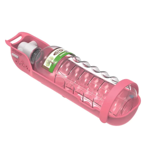 Bebedouro Portátil para Passeio cor Rosa Pet Drink Eco 300ml