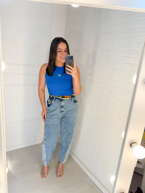 Calça Mom Jeans | lavagem dupla