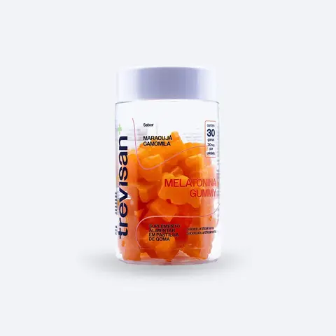 Melatonina Gummy Zero açúcar 30 gomas urso Sabor maracujá com camomila