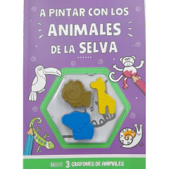 A Pintar Con-Animales D/Selva - Colorear