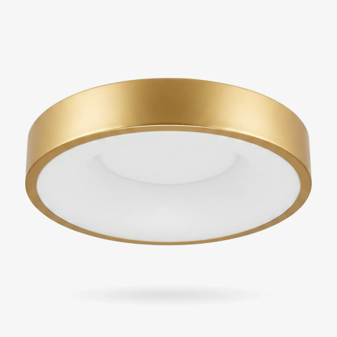 Plafon Redondo de LED - Nihal Dourado - 3 Tons de Luz