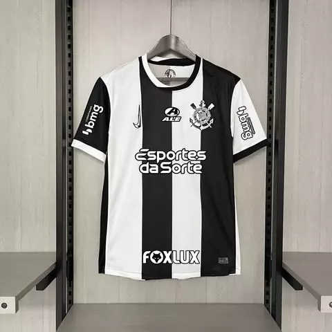 Camisa Corinthians III Todos os Patrocínios 24/25 Branco e Preto - Masculina Torcedor - comprar online