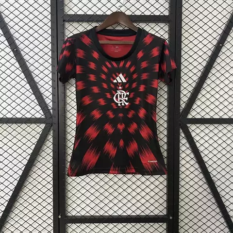 Camisa 2025/26 Pré-jogo - Torcedor Feminina Adidas - Preto e Vermelho - comprar online