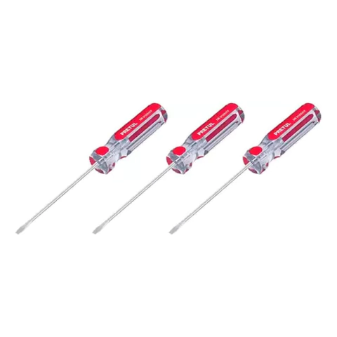 Combo Destornilladores X3 Punta Plana Magnetizada Pretul Mm