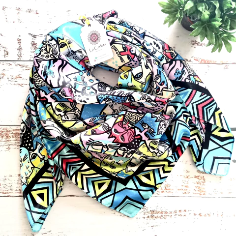 Pañuelo Tipo Seda 90x90 cms