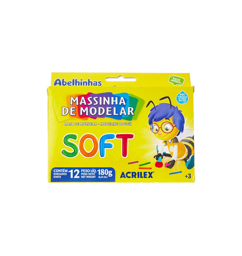 MASSA MODELAR SOFT 12 CORES 180G ACRILEX