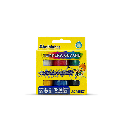 TINTA GUACHE FANTASIA METALLIC 6COR 15ML