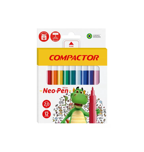 CANETA HIDROCOR 12 CORES NEO PEN MIRIM