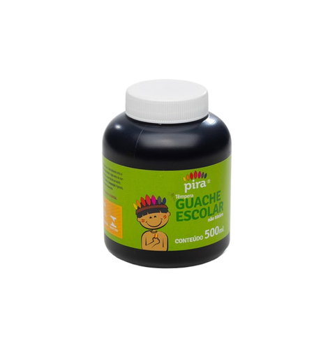 TINTA GUACHE 500ML PRETO PIRATININGA