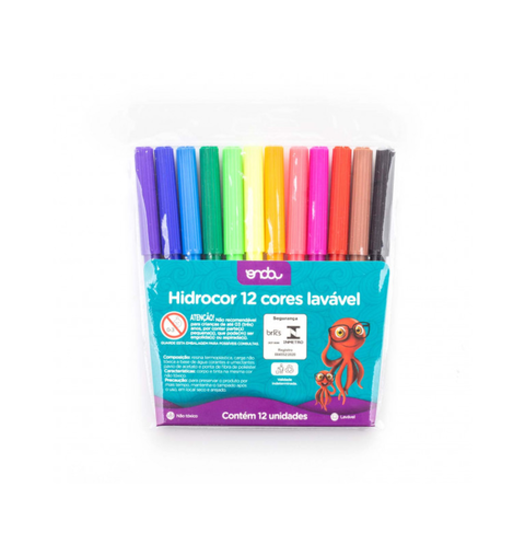 CANETA HIDROCOR 12 CORES LAVAVEL ONDA