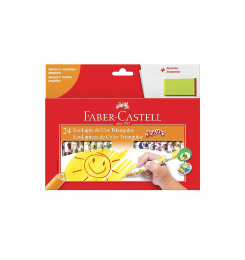 LAPIS DE COR 24 CORES+APONT JUMBO FABER