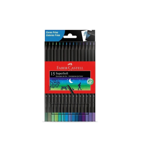 LAPIS DE COR 15 CORES SUPERSOFT FABER
