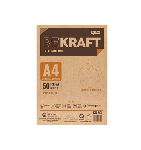 PAPEL A4 120GR KRAFT REC 50FL JANDAIA