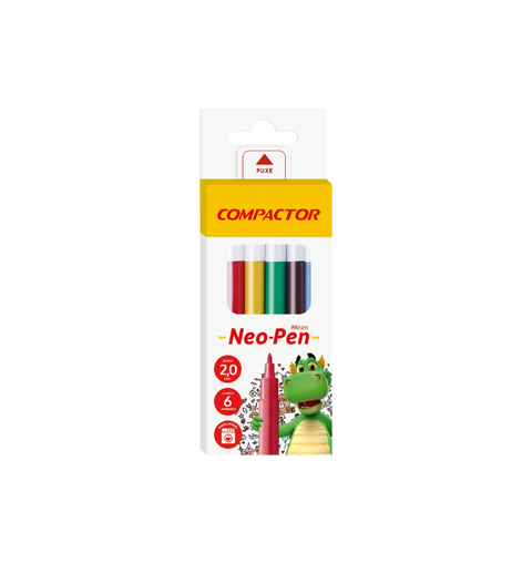 CANETA HIDROGRAFIC 6 CORES NEO PEN MIRIM