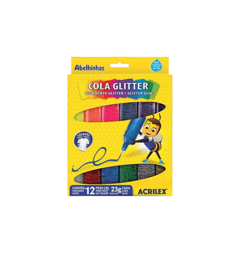 COLA GLITTER 23G 12 CORES ACRILEX