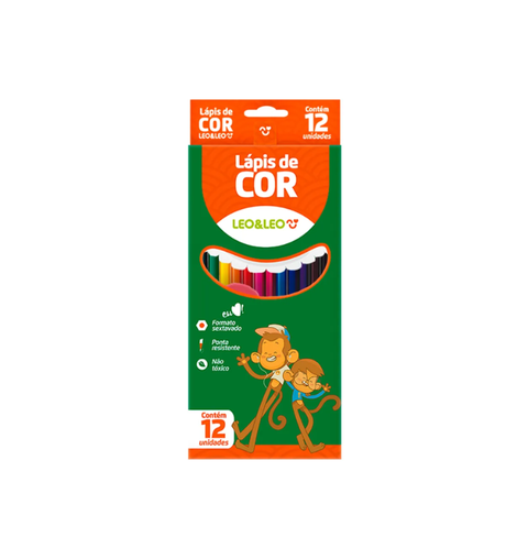 LAPIS DE COR 12 CORES SEXTAVADO LEO