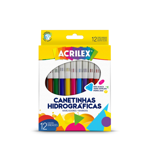 CANETA HIDROGRAFICA 12 CORES LAVAVEL