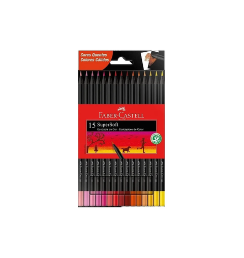 LAPIS DE COR 15 CORES QUENTE SUPERSOFT