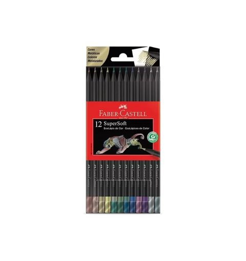 LAPIS DE COR 12 CORES SOFT METALIZ FABER