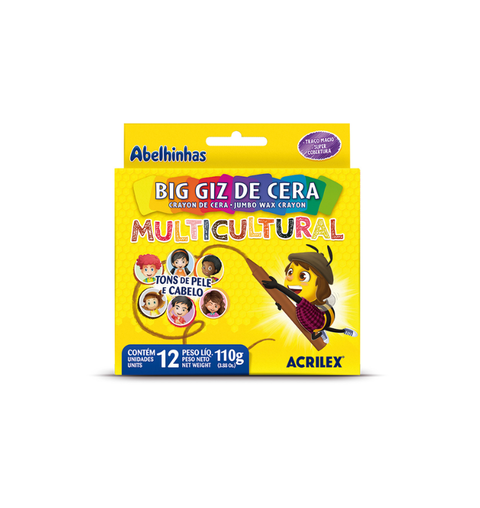 GIZ DE CERA BIG 12 CORES MULTICULTURAL