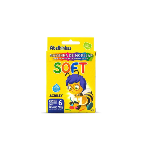 MASSA MODELAR SOFT 6 CORES 90G ACRILEX