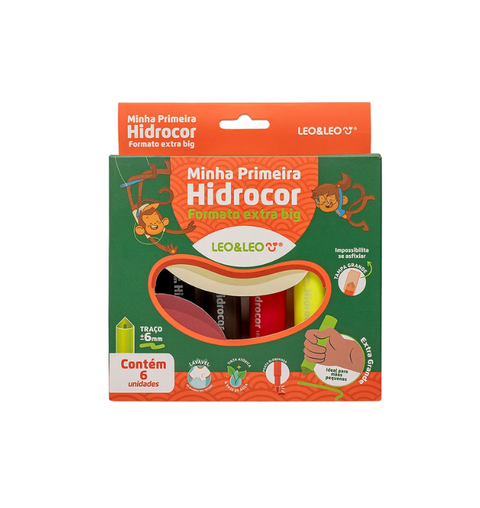 CANETA HIDROCOR EXTRA BIG 6 CORES LEO