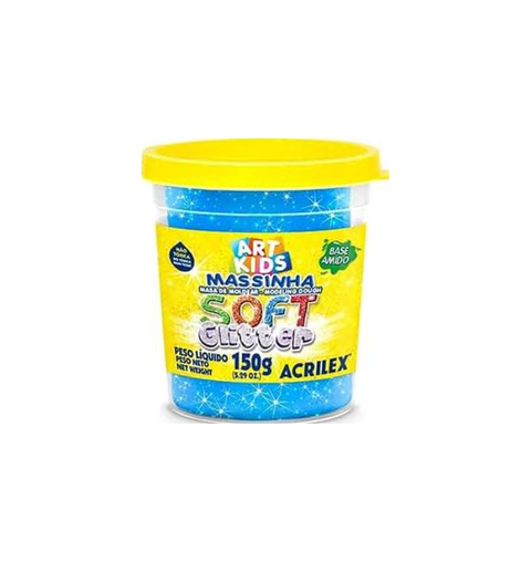 MASSA MODELAR 150G AZUL GLITTER ACRILEX