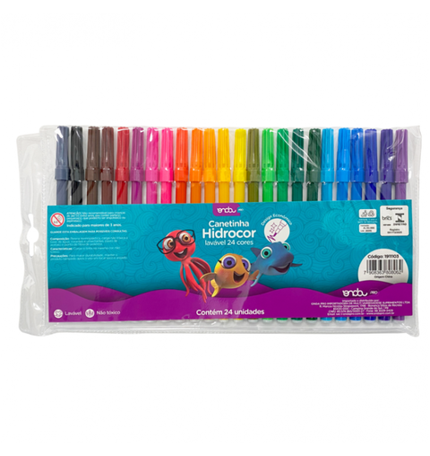 CANETA HIDROCOR 24 CORES LAVAVEL ONDA