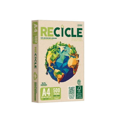 PAPEL 75 GM2 210X297 A4 RECICLE JANDAIA
