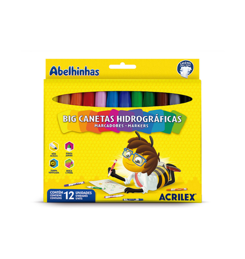 CANETA HIDROGRAFICA BIG 12 CORES ACRILEX