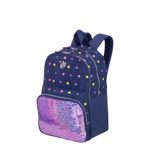MOCHILA G 2 COMP CAPRICHO ESTRELAS AZUL