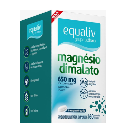 MAGNESIO DIMALATO 60 CAPS 650MG EQUALIV