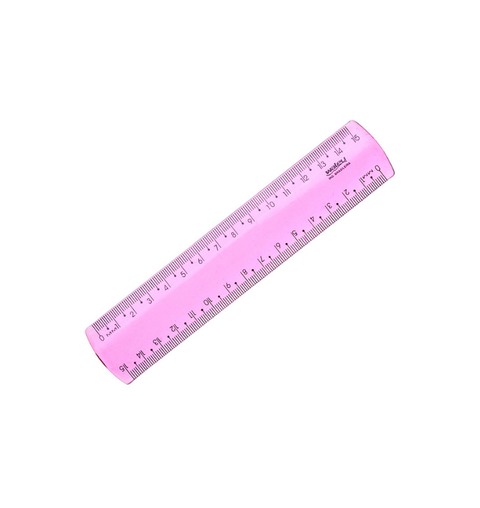 REGUA 15CM NEW LINE ROSA MAXCRIL