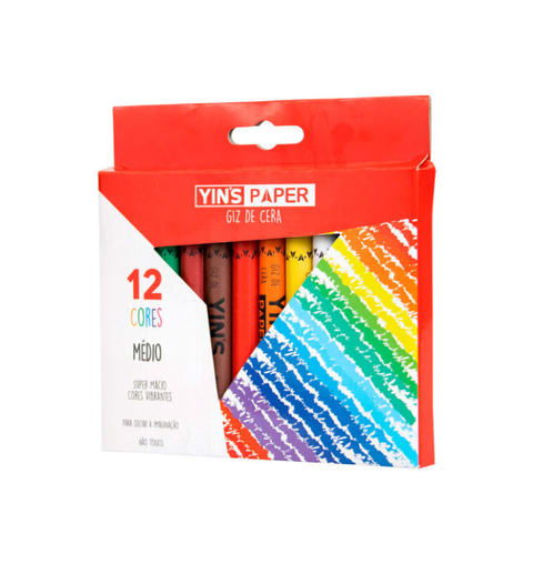 GIZ DE CERA 12 CORES MEDIO YINS
