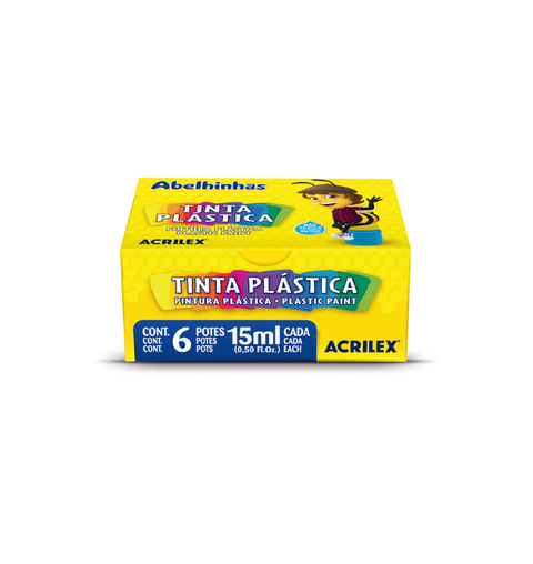 TINTA PLASTICA 15ML 6CORES ACRILEX