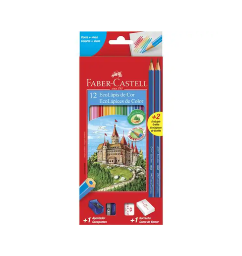 LAPIS DE COR 12 CORES+2LAPIS+APONT+BO