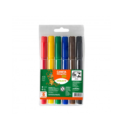 CANETA HIDROGRAFICA BIG 6 CORES LEONORA