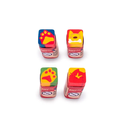 BORRACHA ESCOLAR CUBO DECORADA PETS LEO