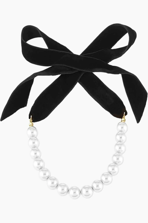colar de perola feminino colar de perolas com faixa preta colar curto feminino com perolas sweet lucy