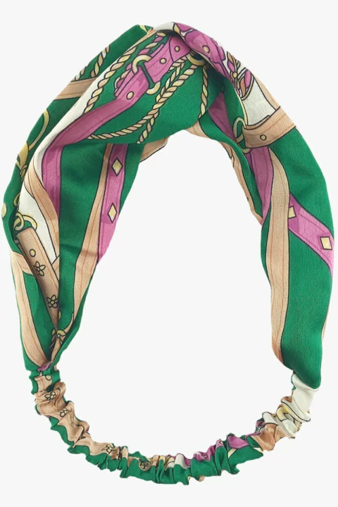 Faixa Para Cabelo Verde Estampada - comprar online