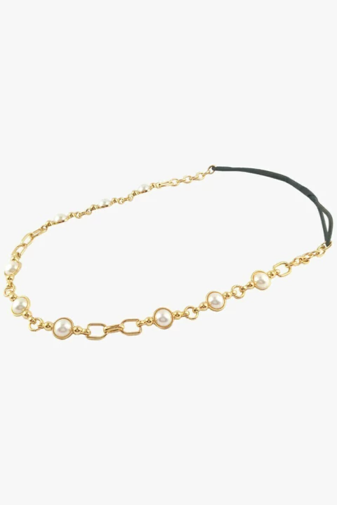 Headband Pingentes Com Pérolas Dourado - comprar online