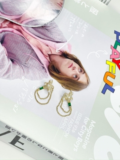 BRINCO CHAIN ZIRC. GOLD ESMERALDA RAQUELE