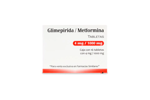 METFORMINA / GLIMEPIRIDA 1000MG/4MG 16 TABLETAS
