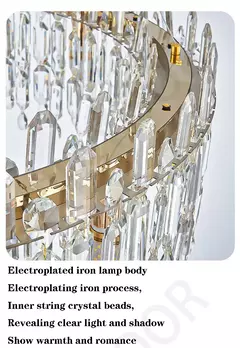 Lámpara colgante de cristal de lujo moderna