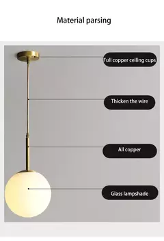 Lámpara colgante de bola de cristal LED, luces de araña nórdicas para el hogar - comprar en línea