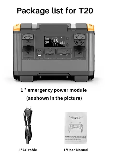 Estación de energía portátil de gran capacidad para acampar, batería de almacenamiento de energía de 2400w