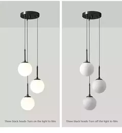 Lámpara colgante de bola de cristal LED, luces de araña nórdicas para el hogar en internet